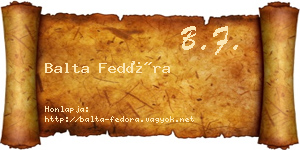 Balta Fedóra névjegykártya